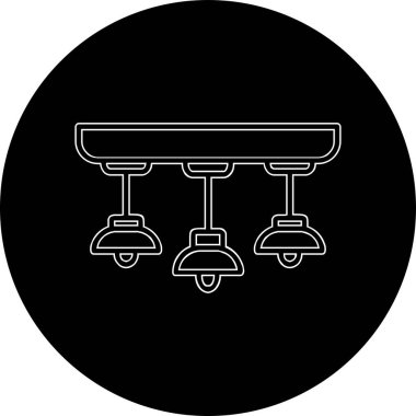 Asılı Lambalar simgesinin vektör illüstrasyonu           