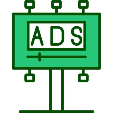 Reklam panosu simgesi, vektör illüstrasyonu basit tasarım