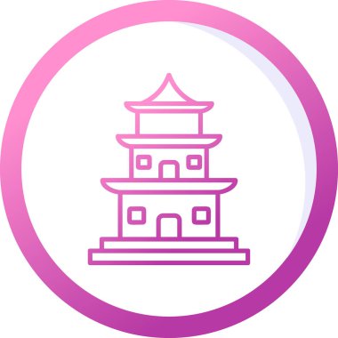 Tapınak binası Web simgesi basit illüstrasyon