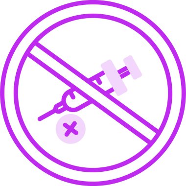 Uyuşturucu ikonu yok. Web simgesi vektör illüstrasyonu