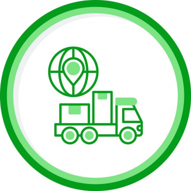 Kamyon ikonu, teslimat konsepti, vektör çizimi. dağılım            