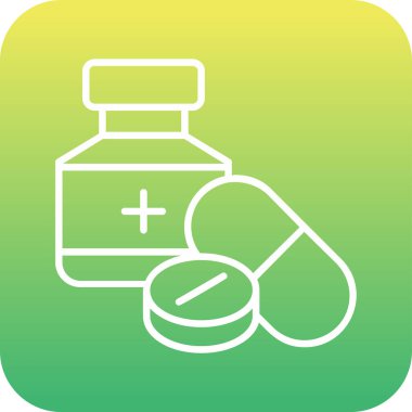 ilaç hapları simgesi, basit vektör illüstrasyonu 