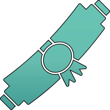 mezuniyet kurdelesi, web simgesi basit illüstrasyon