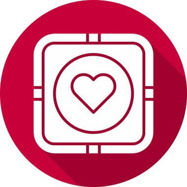 Kalp yassı simgesi, vektör illüstrasyonu