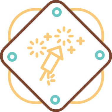 Havai fişek. Web simgesi basit illüstrasyon                           