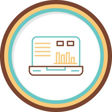 dizüstü bilgisayar simgesi, vektör illüstrasyonu basit tasarım