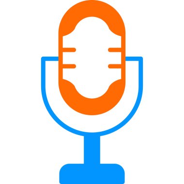 Retro mikrofon simgesi, vektör çizim 