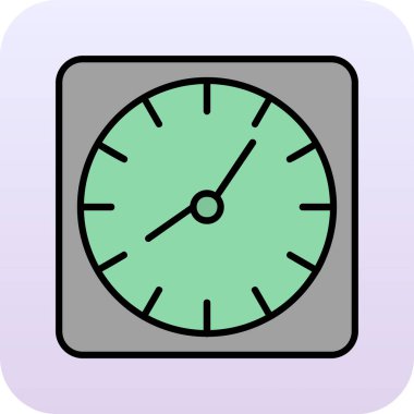 Duvar saati. Web simgesi basit illüstrasyon