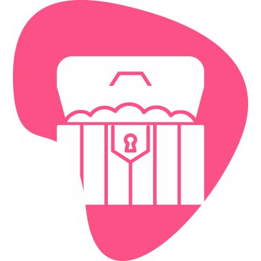 hazine sandığı simge vektör çizim 