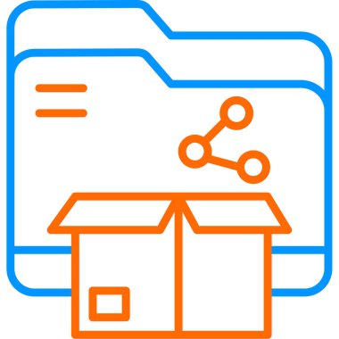 Dropbox ve depolama simgesi, vektör illüstrasyonu 