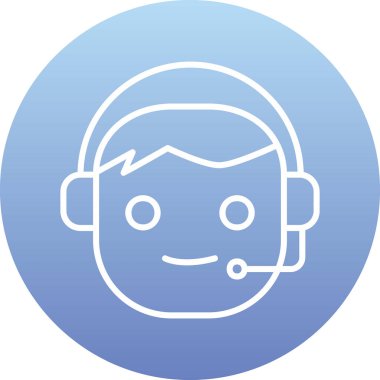 Çağrı Merkezi, operatör simgesi vektör çizimi