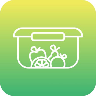 Gıda kabı simgesi, vektör illüstrasyonu basit tasarım