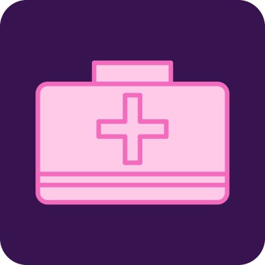 İlk Yardım Kiti tıbbi ikon vektör çizimi