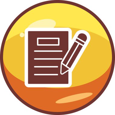 kalem ile doküman. Web simgesi basit illüstrasyon