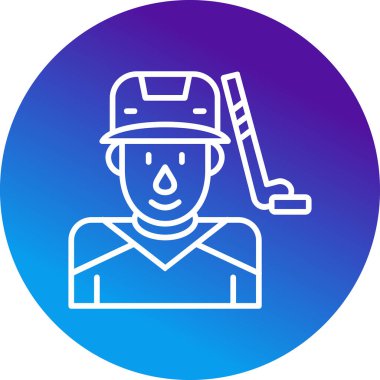 Hokey Oyuncu simgesinin vektör illüstrasyon tasarımı                   