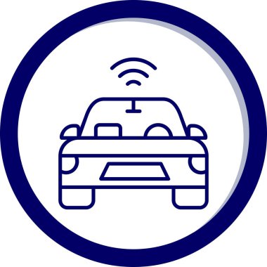 Özerk Otomobil Web simgesi, vektör illüstrasyonu 