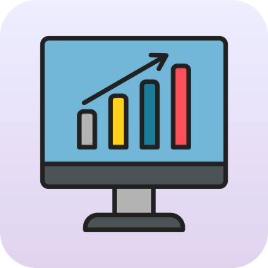 Analytics icon, vector illustration simple design