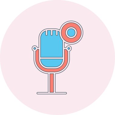 mikrofon simgesi, vektör illüstrasyonu basit tasarım