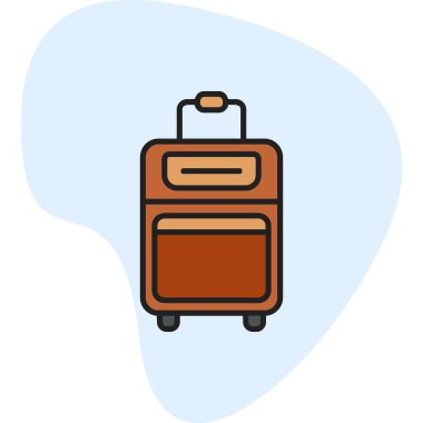 Bavul web simgesi, vektör çizim