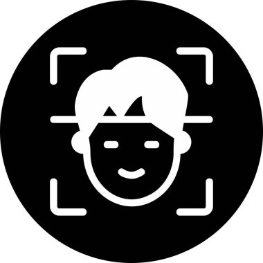 Yüz Tanıma vektör simgesi izole edildi. Yüz logosu taranıyor.