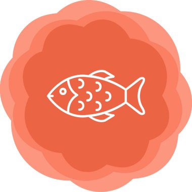 Balık. Web simgesi vektör illüstrasyonu 