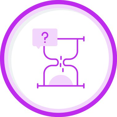 soru işareti simgesi ve kum saati vektör çizimi 