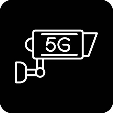 5g CCTV Kamera simgesi doldurulmuş özet biçimi 