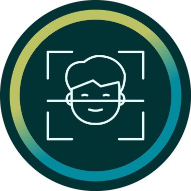 Yüz Tanıma simgesi, vektör illüstrasyonu basit tasarım