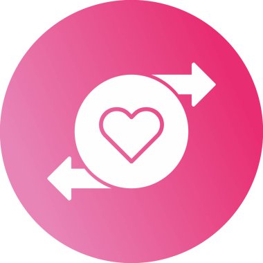 Kalp sembollü yeniden yükleme simgesi, vektör illüstrasyonu 