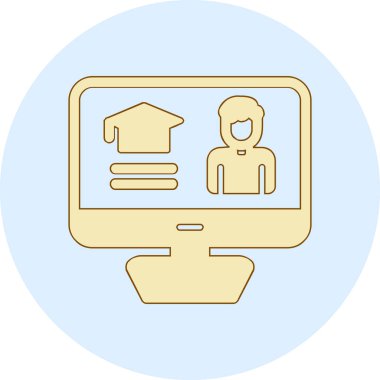 E-öğrenme modern simgesinin vektör illüstrasyonu               