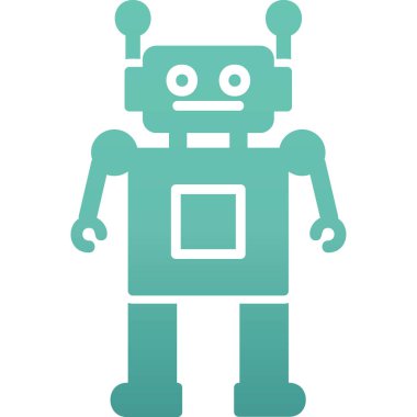 robot. Web simgesi basit illüstrasyon 