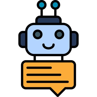 Chatbot. Web simgesi basit illüstrasyon       