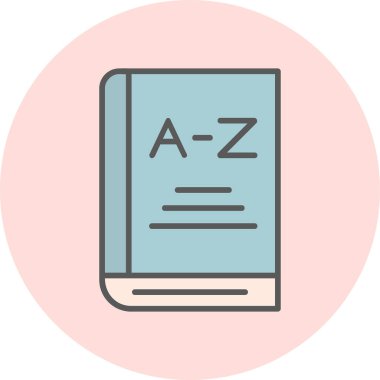 kitap simgesi, gramer konsepti, vektör illüstrasyonu