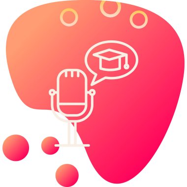 Eğitim Podcast ağ ikonu vektör illüstrasyonu
