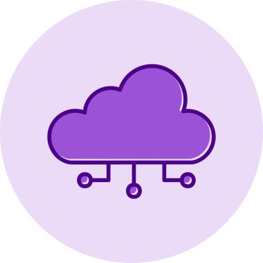 bulut hesaplama web simgesi vektör illüstrasyonu 