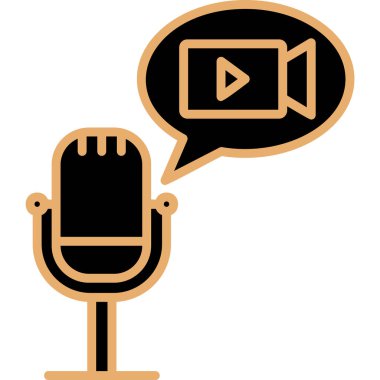 Podcast web simgesi, vektör illüstrasyonu