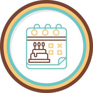 Doğum günü Keki simgesi, vektör illüstrasyonu