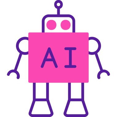 Ai Robot Web simgesi, vektör illüstrasyonu 