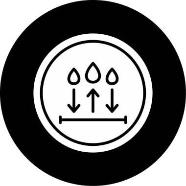 Su direnci çizgisi simgesi. Su geçirmez sembol kavramı beyaz arkaplanda izole edilmiş. Vektör illüstrasyonu