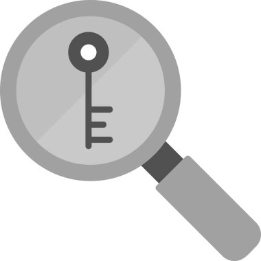 Anahtarlı büyüteç, vektör illüstrasyonu basit tasarım