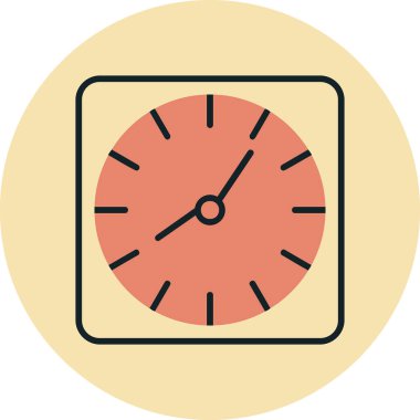 Duvar saati. Web simgesi basit illüstrasyon