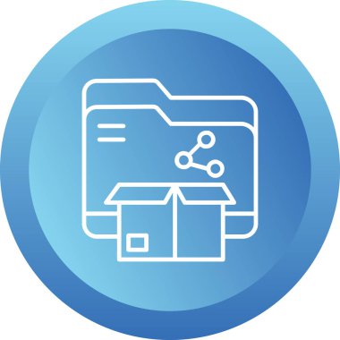 Dropbox ve depolama simgesi, vektör illüstrasyonu 