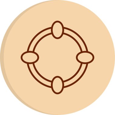 Oval Web simgesi basit illüstrasyon 