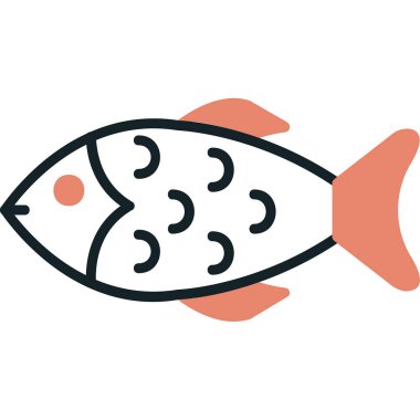 Balık. Web simgesi vektör illüstrasyonu 