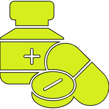 ilaç hapları simgesi, basit vektör illüstrasyonu 