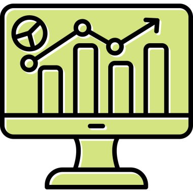 Analytics icon, vector illustration simple design