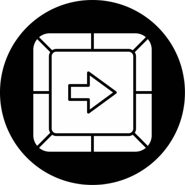 Ok Sağ simgesinin vektör illüstrasyonu