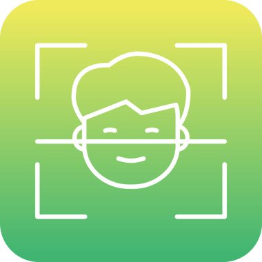 Yüz Tanıma simgesi, vektör illüstrasyonu basit tasarım