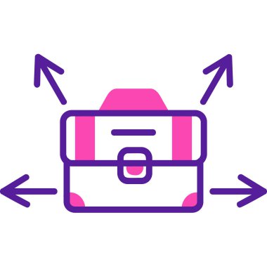 Evrak çantalı kariyer seçimi konsepti simgesi, vektör illüstrasyonu basit tasarım