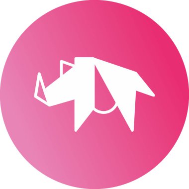 Origami biçiminde gergedan simgesi, vektör 